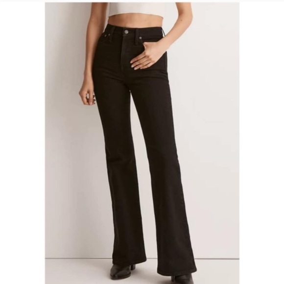 MADEWELL High-rise Black Perfect Vintage Flare Leg Jean Zipper Fly Sz. 29x32 NWT - Picture 2 of 10